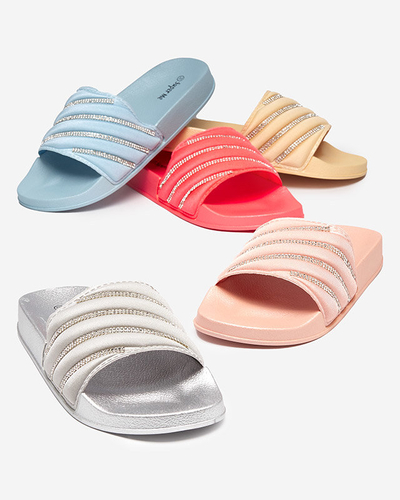 OUTLET Korálové dámské žabky se zirkony Mytaris - Obuv