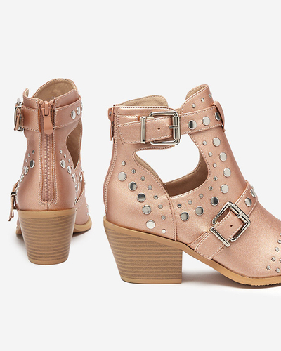 Růžové a zlaté kotníkové boty s jety Farrcy- Footwear