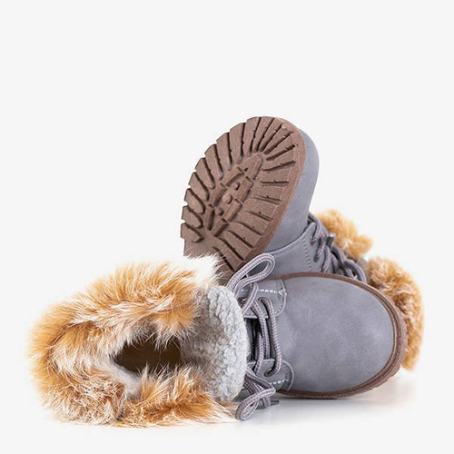 Сірі дитячі черевики з хутром Zendisq - Взуття