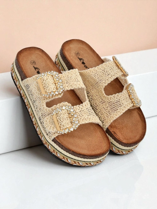 Royalfashion Жіночі мюлі з пряжками зі стразами GlamCork