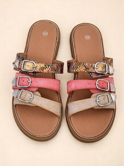 Royalfashion Жіночі шльопанці на плоскій підошві Snake Chic