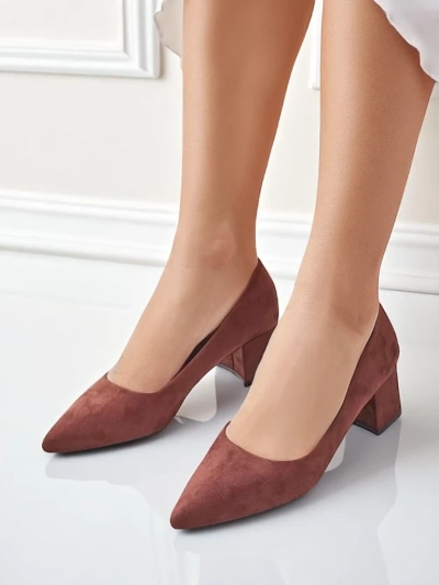 Aurelia Classico – Hnědé dámské semišové lodičky na sloupku 4,5 cm
