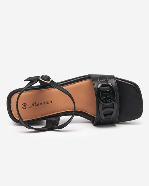 Чорні жіночі босоніжки на підборах Frokio