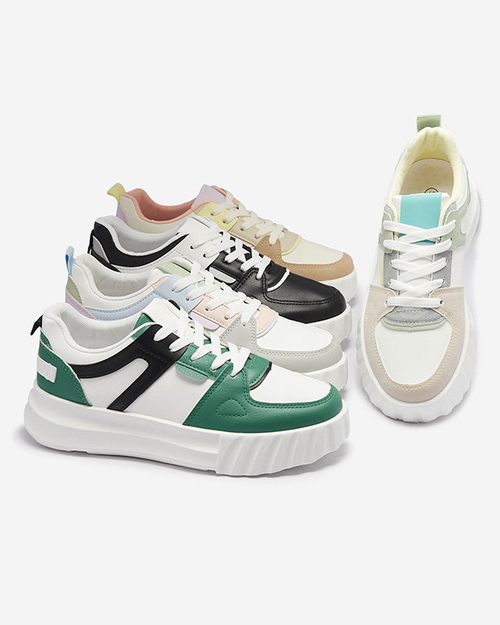 Жіночі повсякденні спортивні туфлі з екошкіри чорного кольору з білими вставками Netiris - Взуття