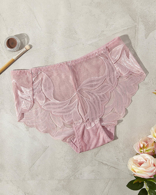 Рожеві жіночі мереживні трусики
