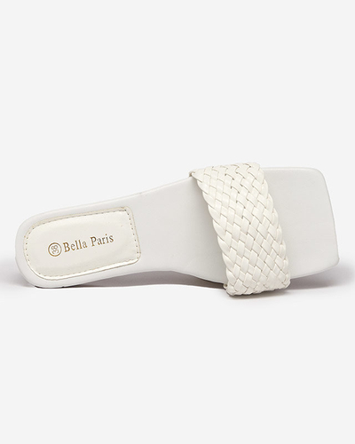 Жіночі білі тапочки з плетеним ремінцем Netyka - Взуття