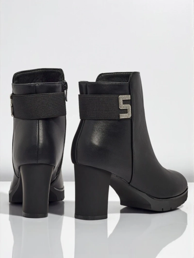 Dámské kotníkové boty z eko kůže na sloupku Tavor