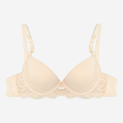 Жіночий бежевий бюстгальтер з мереживом - Нижня білизна