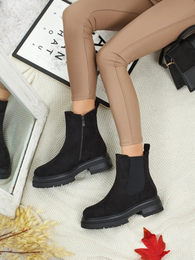 Dámské kotníkové boty a'la Chelsea boots z eko-semiše Lunvor