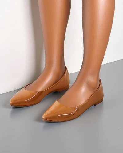 Royalfashion Dámské lakované baletní boty Aramiese