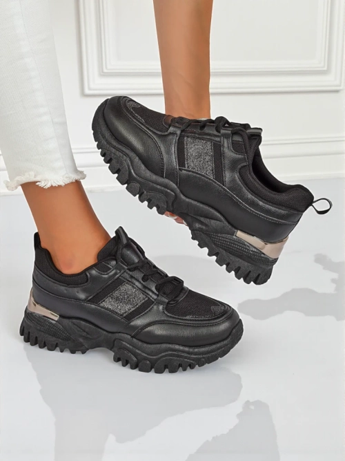 Жіночі кросівки Arete Nero на плоскій підошві зі шкіри екологічної