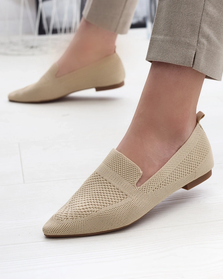 Dámské látkové baleríny v béžové barvě Aqsak- Obuv