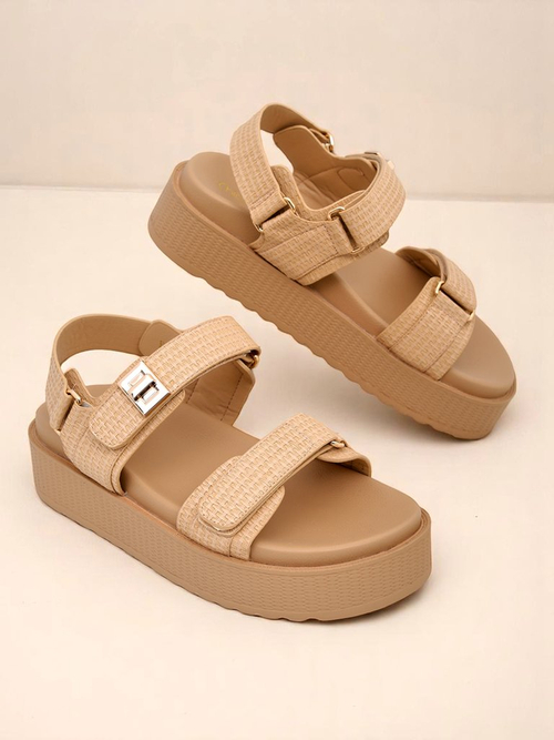 Сандалі жіночі платформа Royalfashion Бежеві Lavinia – зручне літо