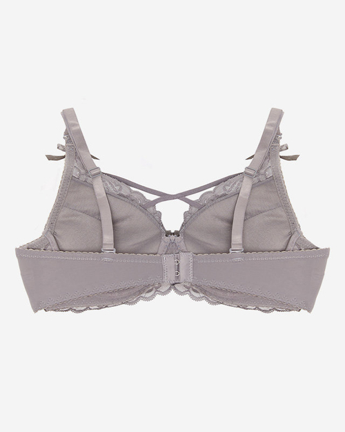 Бюстгальтер жіночий з мереживом сірого кольору - Білизна
