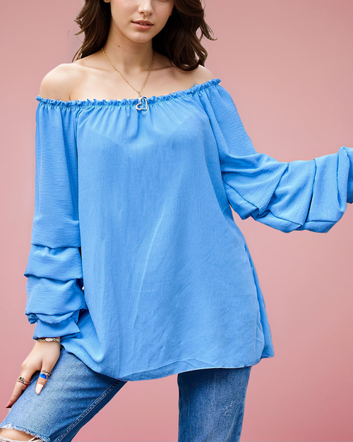 Royalfashion Жіноча блуза а-ля гішпанка з оборками