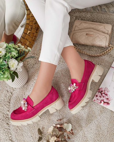 Жіночі мокасини Royalfashion з різнокольоровими кристалами Glam