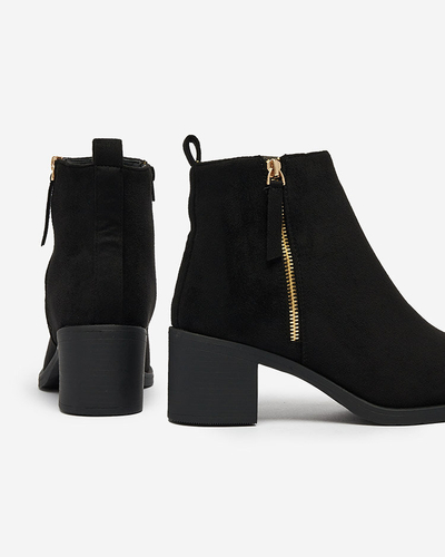 Royalfashion Чорні жіночі черевики з екозамші на низькій шпильці Rejerry