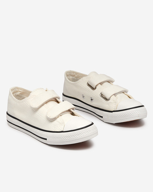 OUTLET Дівчачі кросівки Bovis Velcro біло-екрю - Взуття