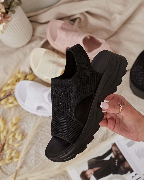 Royalfashion Жіночі босоніжки з верхом з цирконами Alebin