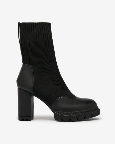 Royalfashion Black Dámské boty Flexi s vyšším podpatkem