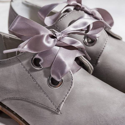 OUTLET Сірі туфлі на стрічці Zina - Взуття