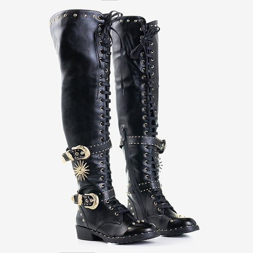 Чорні черевики з золотими орнаментами Антанасія - Взуття