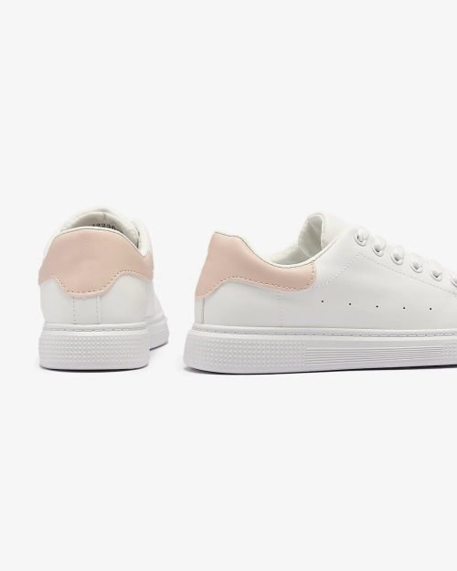 Білі жіночі спортивні кросівки з рожевою вставкою Asema- Footwear