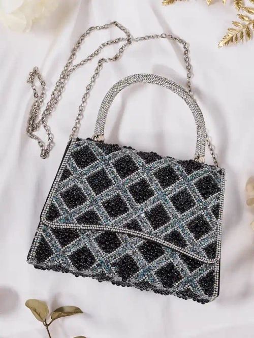 Royalfashion Невелика жіноча сумка, прикрашена цирконієм та перлами