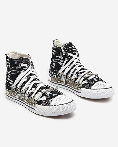 Dámské černé vysoké tenisky se třpytkami Survivi- Footwear