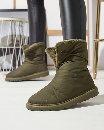 Tmavě zelené dámské boty a'la snow boots Amirfu- Obuv