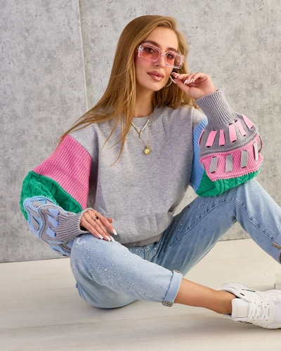Жіночий світшот Royalfashion з різнокольоровими рукавами