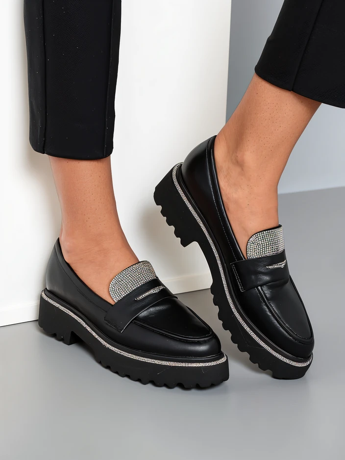 Royalfashion Dámské mokasíny s rhinestony Vinness