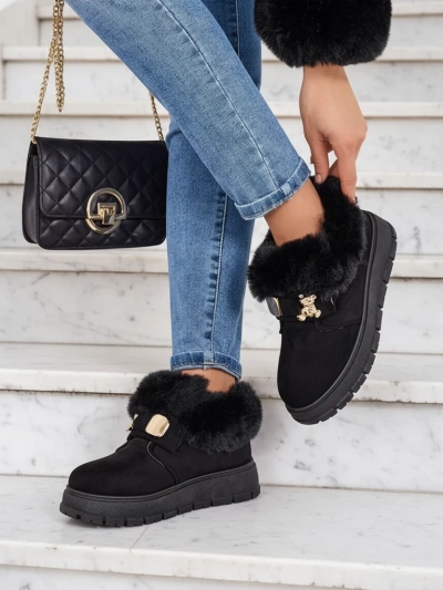 Royalfashion Dámské krátké boty a'la snow boots Dobis