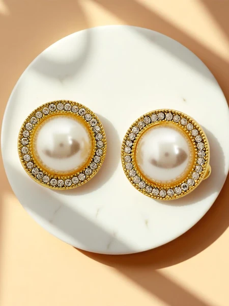 Royalfashion Dámské klipsové náušnice s perlou Aurelia Perla