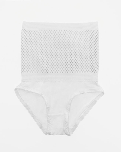 Bílé dámské formující kalhotky PLUS SIZE - Spodní prádlo