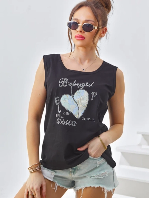 Royalfashion Жіноча бавовняна майка з сердечком