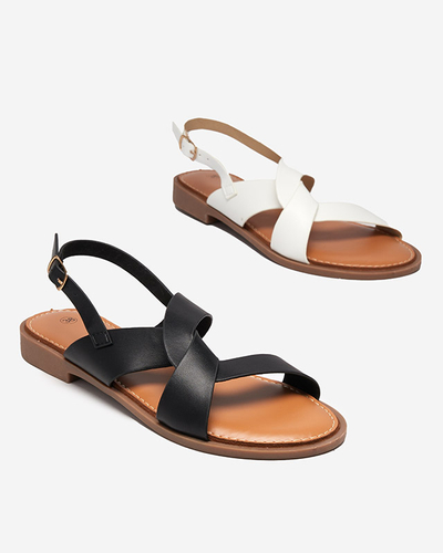 Чорні жіночі босоніжки на плоскій підошві Yojto- Footwear