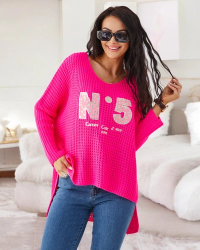 Royalfashion Akrylový dámský pletený svetr s nápisy