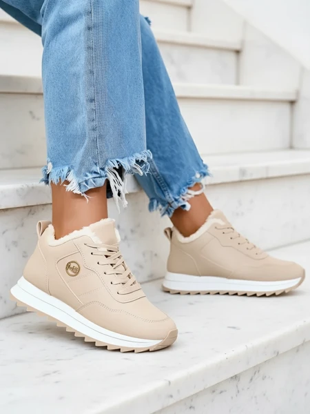 Royalfashion Бежеві жіночі спортивні черевики з утепленням Lahho