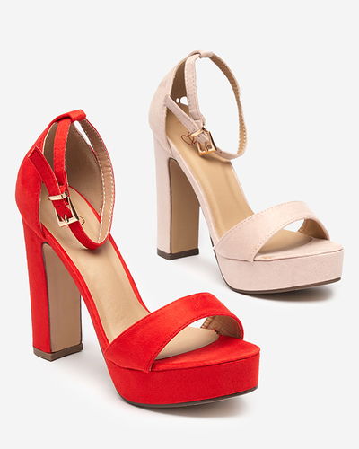 Помаранчеві жіночі босоніжки на вищому каблуці Cerista - Взуття