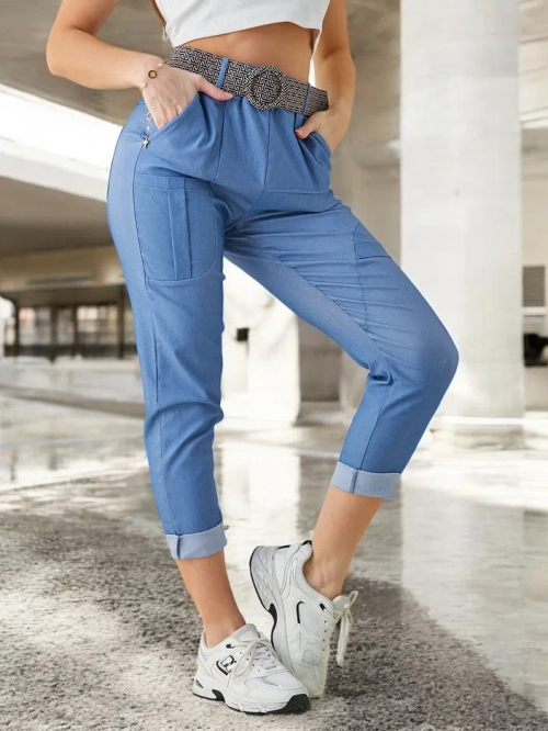 Royalfashion Жіночі віскозні брюки з поясом