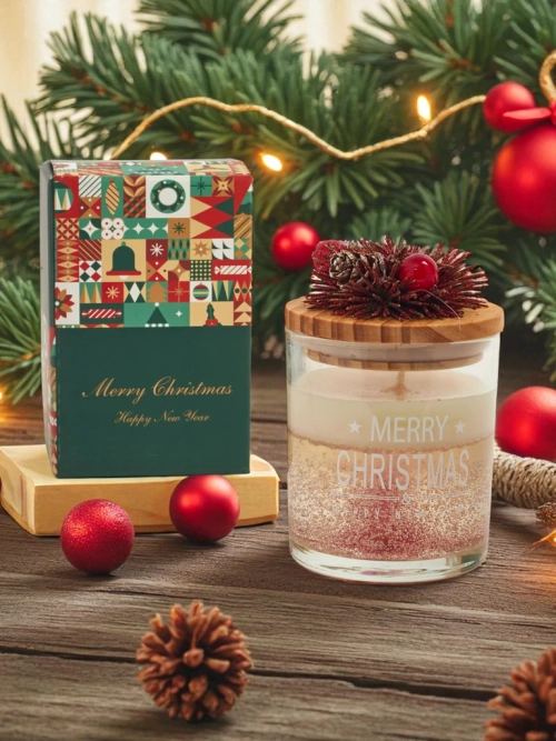 Святкова свічка запашна Merry Christmas Happy New Year