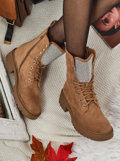 Eko semišové šněrovací dámské boty Ferlyne