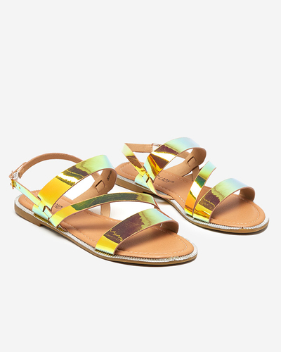 Золоті жіночі голографічні босоніжки Ajazz- Footwear