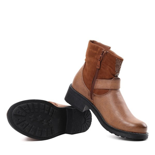 Brązowe workery z gwiazdkami Crystal Snow - Obuwie