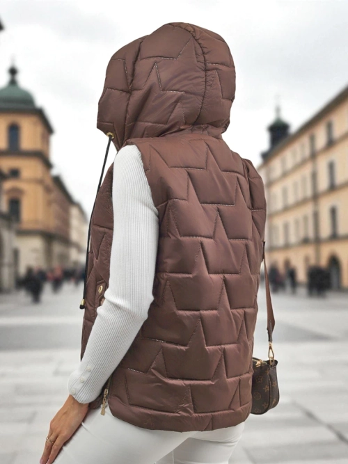 Стьобана жіноча жилетка з капюшоном Steel Ember