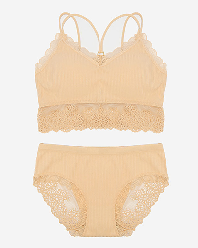 Sada dámského spodního prádla s béžovou krajkou - Spodní prádlo