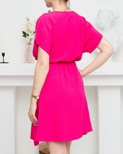 Жіноча сукня кольору фуксія з декоративним ланцюжком - Одяг