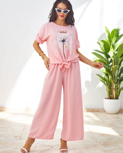 Royalfashion Dámský casual set s krátkým rukávem a širokými kalhotami