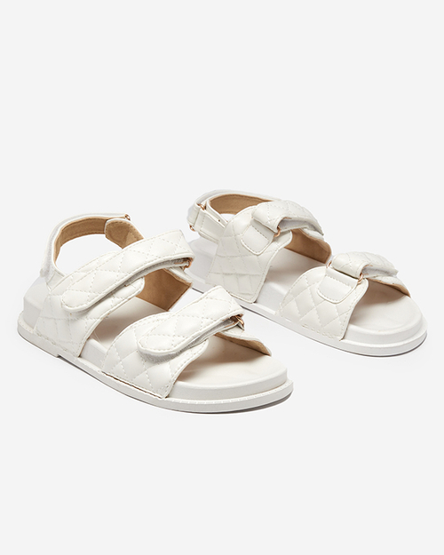 Білі жіночі босоніжки на липучках Korine